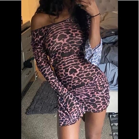 LENA VIE | Exclusive, Leona Babydoll Boho Backless Leopard Mini Dress, Coverup - Picture 10 of 10